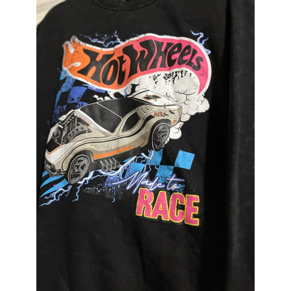 NWT Unisex Hot Wheels Graphic Sweatshirt Black Size L - Picture 2 of 6